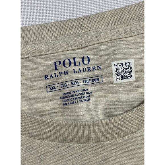 Polo Ralph Lauren Big Pony T-Shirt Men’s Size 2XL Beige Heather Crew Neck S/S - Picture 5 of 8